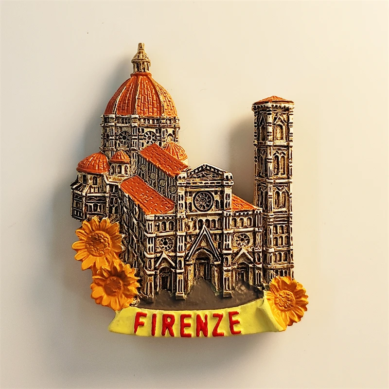إيطاليا، فلورنسا، كاتدرائية نوتردام، مجسمة ثلاثية الأبعاد، هدايا تذكارية للسياحة، لوحة من الراتنج، ديكور منزلي، مغناطيس الثلاجة  #1