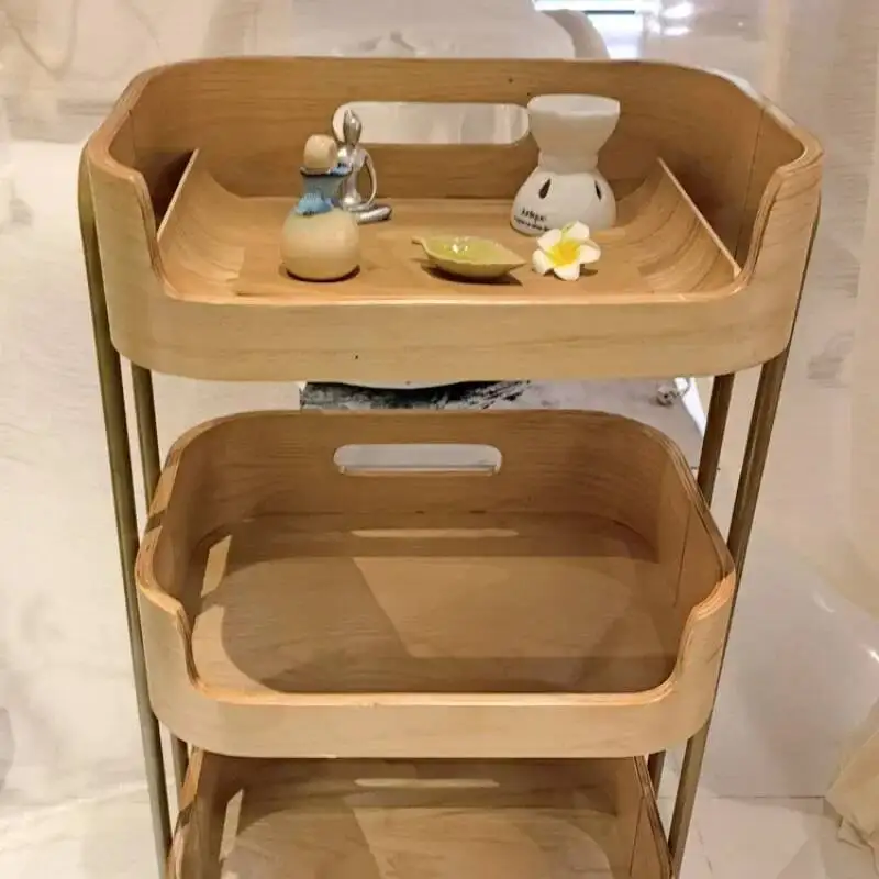 سيارة مساعدة صالون تجميل الأثاث عربة تصفيف الشعر عربة التجميل مساعد المتصيدون عجلات لوحة سميكة تصميم بسيط #4