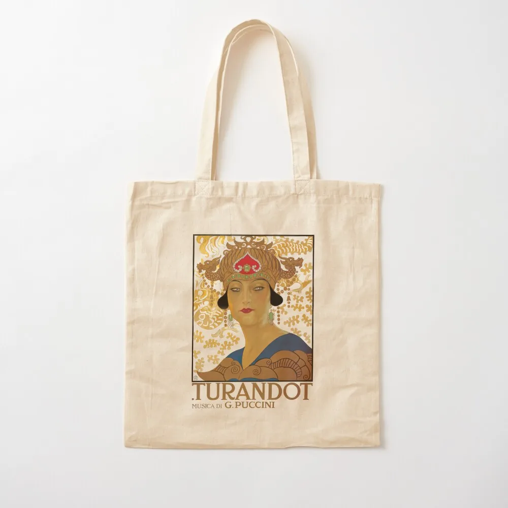 

Old opera poster Puccini, Turandot Tote Bag Women's handbag sacs de shopping tote bag custom Canvas bag Canvas Tote