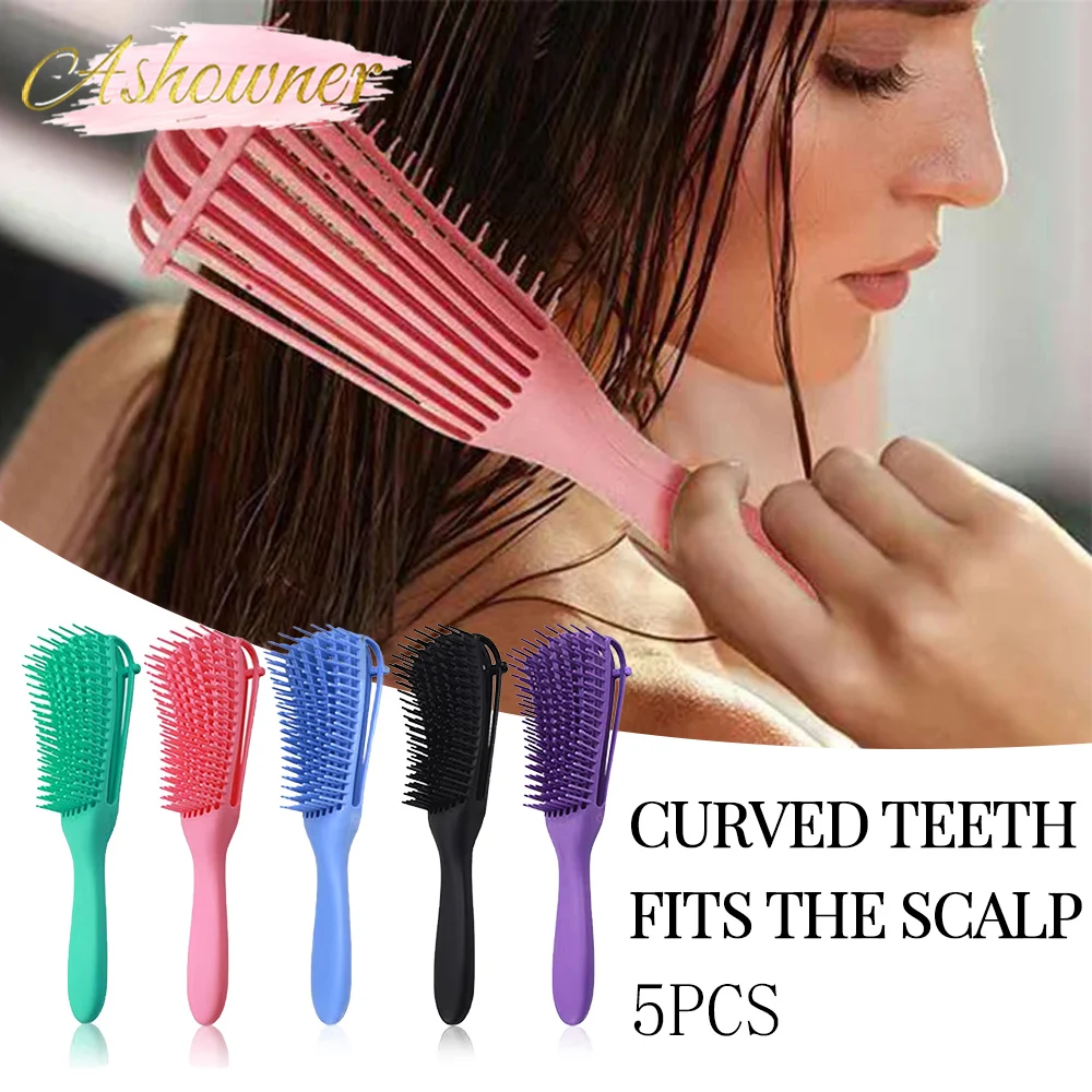 

5pcs Hair Brush Detangling Brush Scalp Massage Hair Comb Adjust Octopus Curly Comb Women Hairbrush for Salon Hairdressing