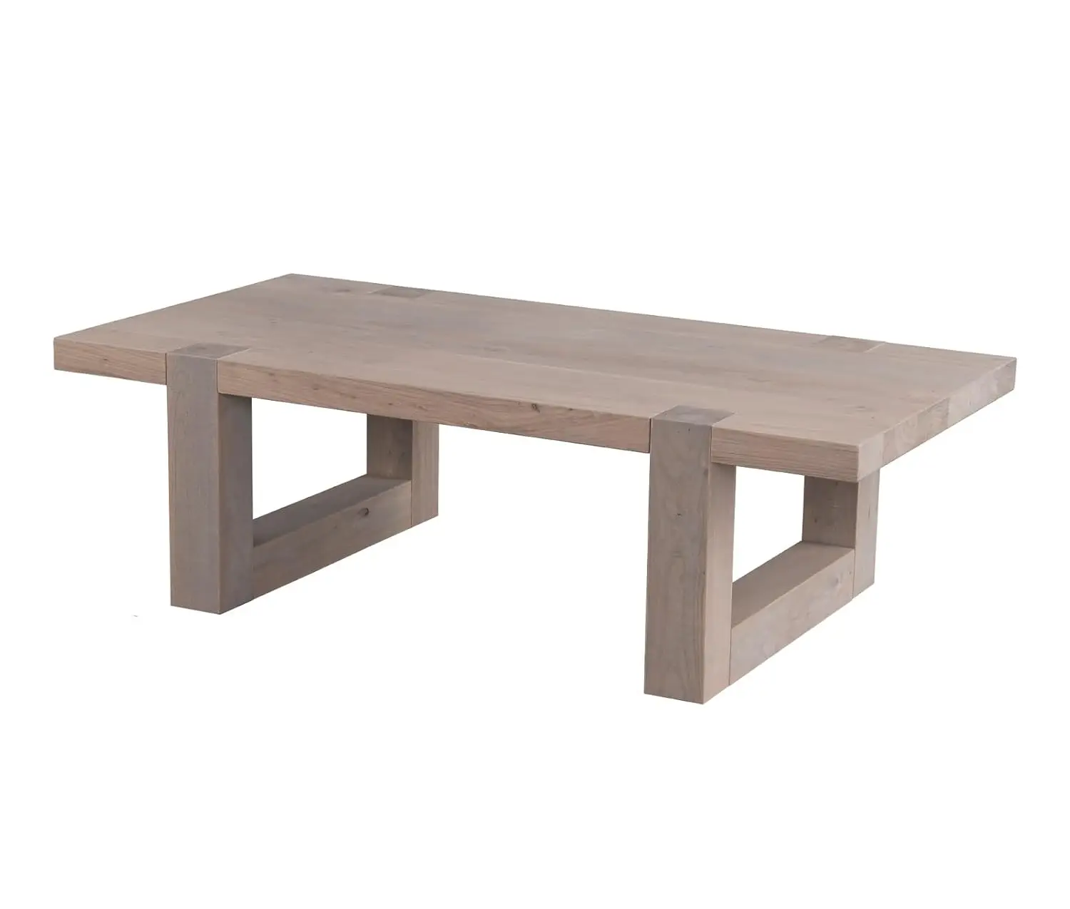 Solid Wood Coffee Table Rustic Natural Grain Top Sled Base Storage Reception Living Room, Customized