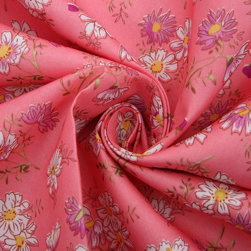 

Rose Print Fabric 100% Polyester DIY Quilted Handmade Cloth Twill For Clothing Handicraft Decoration Tablecloth