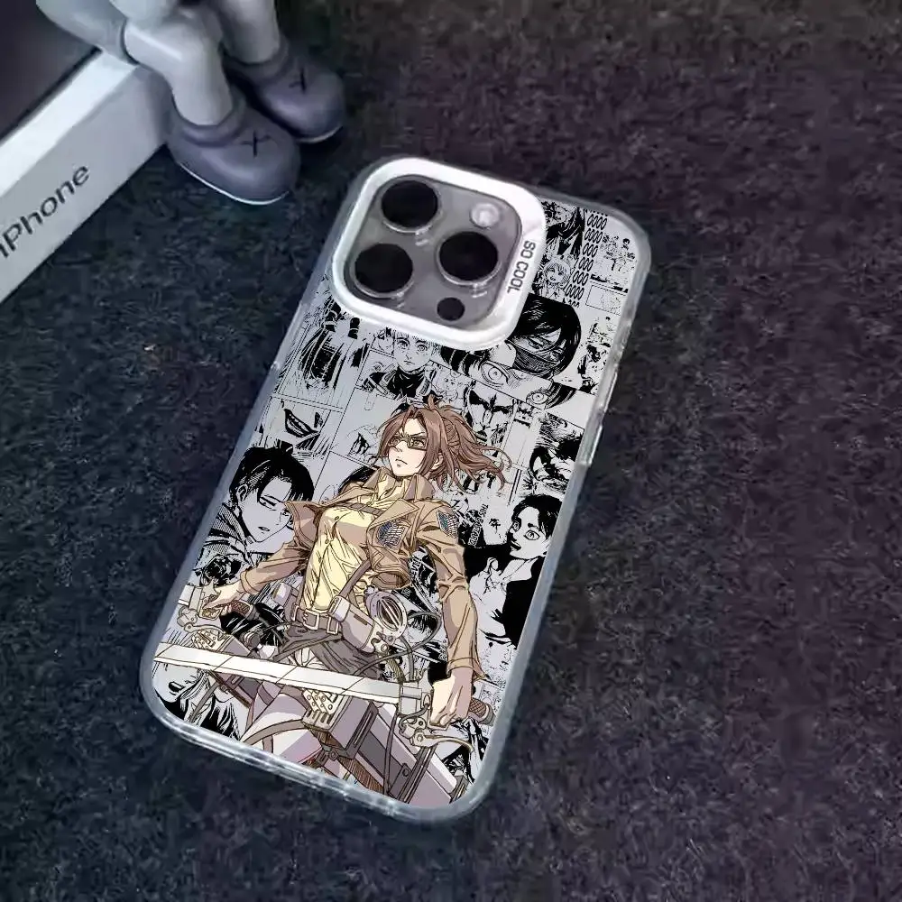 1 قطعة أنيمي H-Hange Zoe جراب هاتف ليزر IMD اللون فضي شل آيفون 17 16 15 14 13 12 11 الهواء برو ماكس زائد