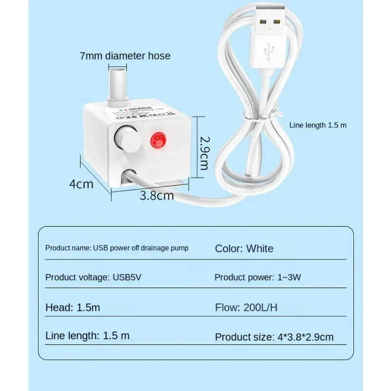 Dc 5V Water Stroom Uit Dc Filter Pomp Usb Fish Tank Pomp Huisdier Drinkfontein Dompelpomp Laag