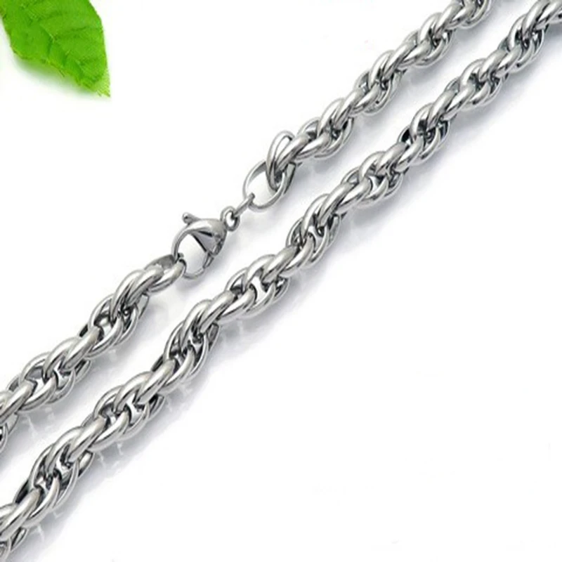 KALEN 7/11MM Stainless Steel Twisted Chain Necklace For Women Men Shiny Two Sizes Three Styles Simple Hand Jewelry Trendy Gift