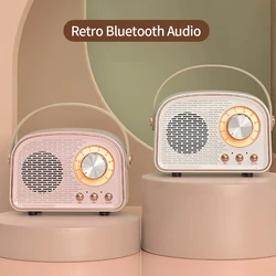 1Pc Mini Retro Bluetooth 5.0 Audio Luidspreker Draadloze Draagbare Mobiele Telefoon Mp3/4 Muziek 3d Speler Tf Kaart U Disk Aux Play Fm Radio