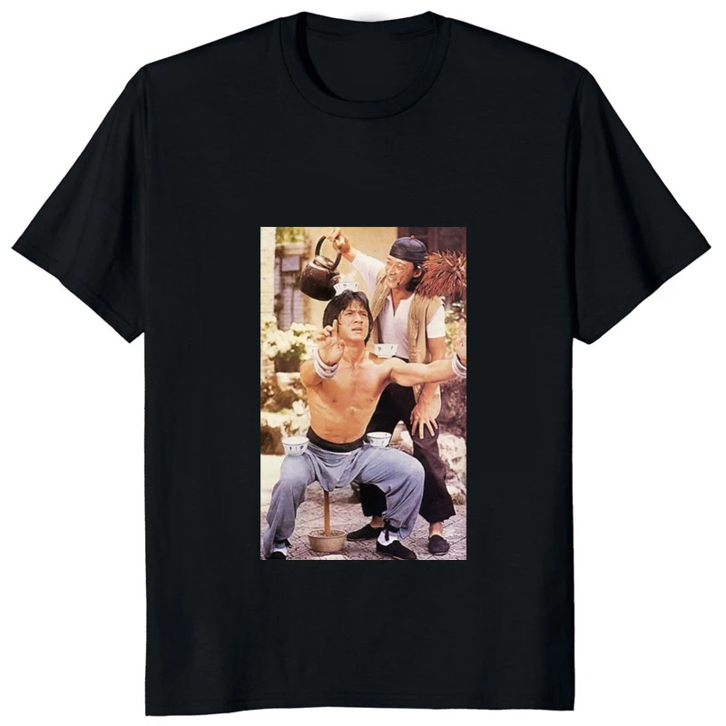 Drunken Master Jackie Chan Kungfu Movie TShirt World Superstar Graphic Printed T-shirt Streetwear Casual Loose Man Clothing