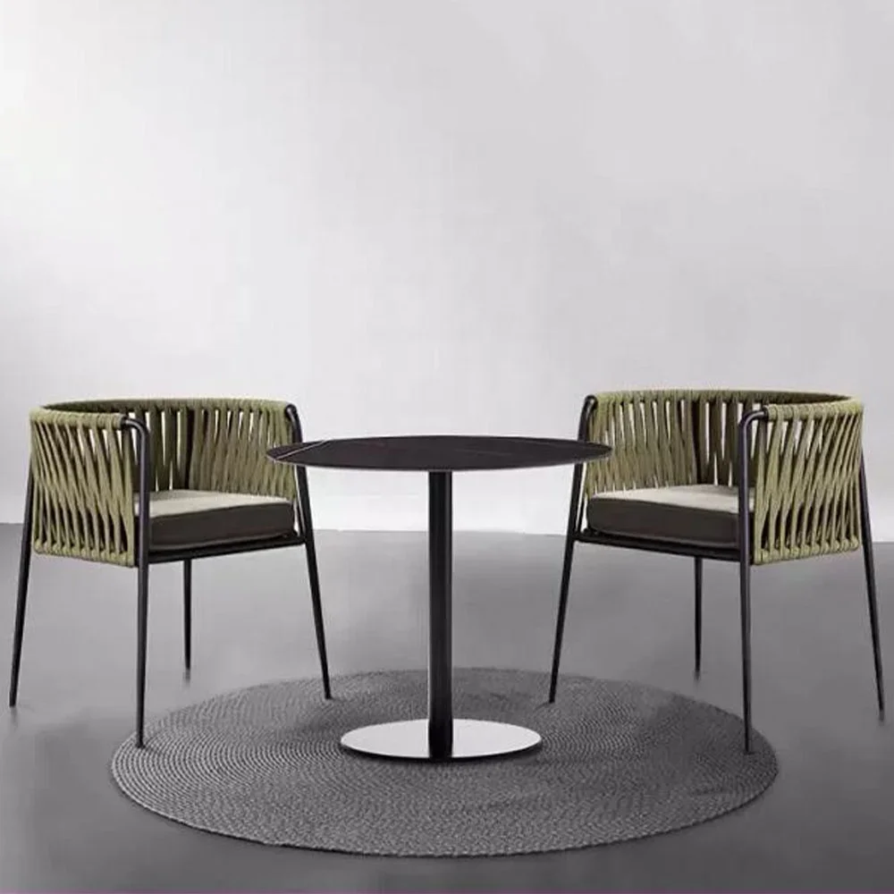 Mesa auxiliar de mimbre para exteriores, muebles de comedor, Patio, estilo europeo, nuevo diseño