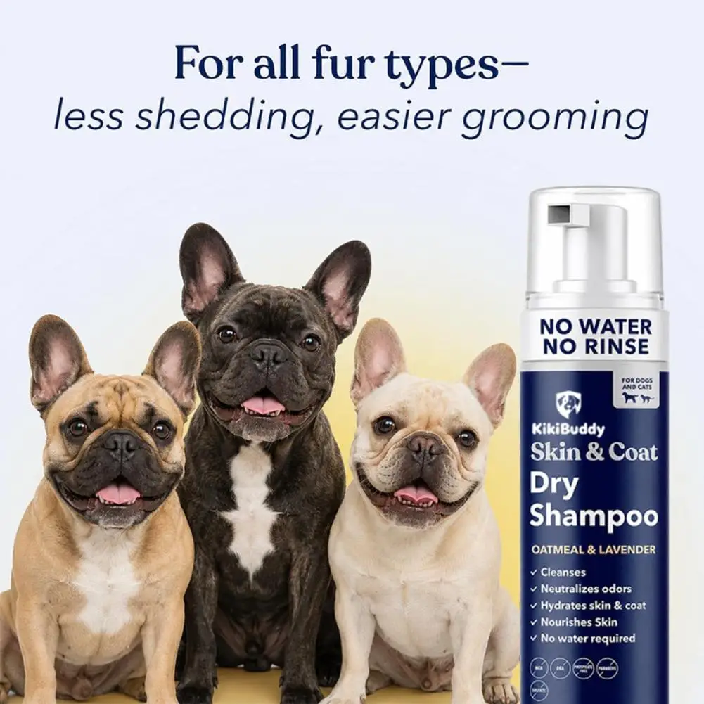 Pet Dry Shampoo No Rinse Waterless Foam Gentle Odor Neutralizing Dog Cat Cleansing Foam For Puppies Kittens
