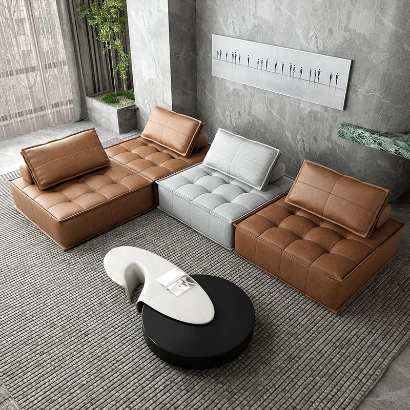 

Living room furniture sofa set luxury combination sofa set leather home furniture fabric segmented sofa
