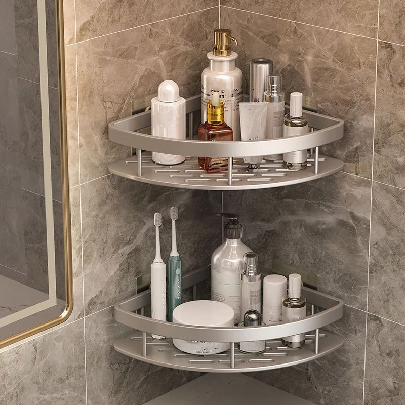 

Aluminum Bathroom Shelves Kitchen Storage Organizer Shower Corner Shelf Nail-free Shelf Bathroom Shelf Bathroom Accessories
