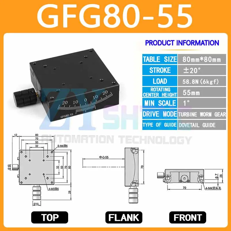 Precisie X/XY-as Stadia Handmatige goniometer Camera Optisch aanpassingsframe Radiaal zwenkhoekaanpassingstafel GFG40/60/80/100
