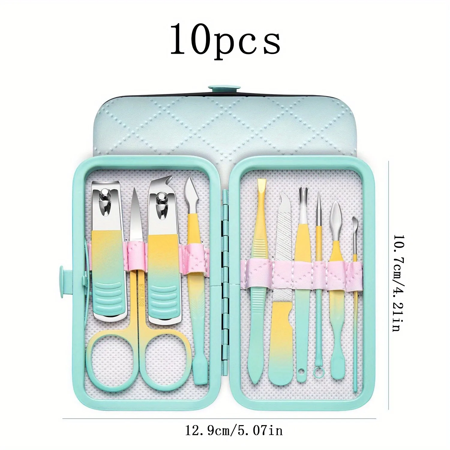 7/10/18 stücke Maniküre Set Pediküre Sets Nagel Clipper Edelstahl Professionelle Nagel Cutter Werkzeuge Reise Fall Kit