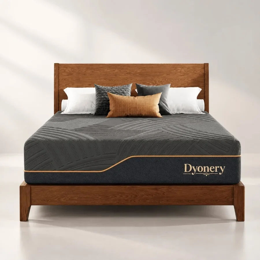 Twin XL Mattress 12 Inch Cooling Copper Gel Memory Foam for Bedroom Use, Gray, Pressure-Relieving and Heat-Dissipating