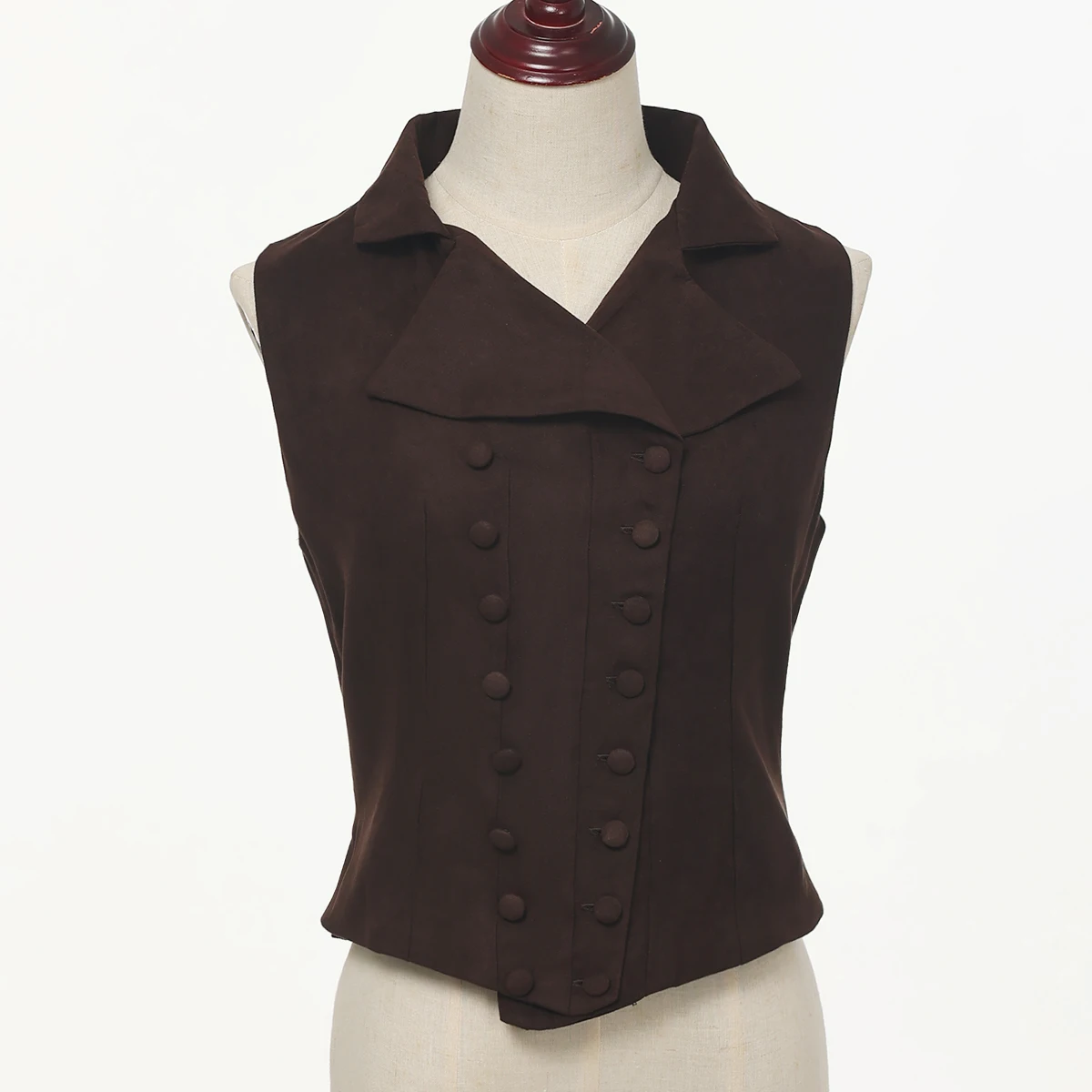 Victorian Vest Women Renaissance Medieval V-neck Double Breasted Corset Waistcoat