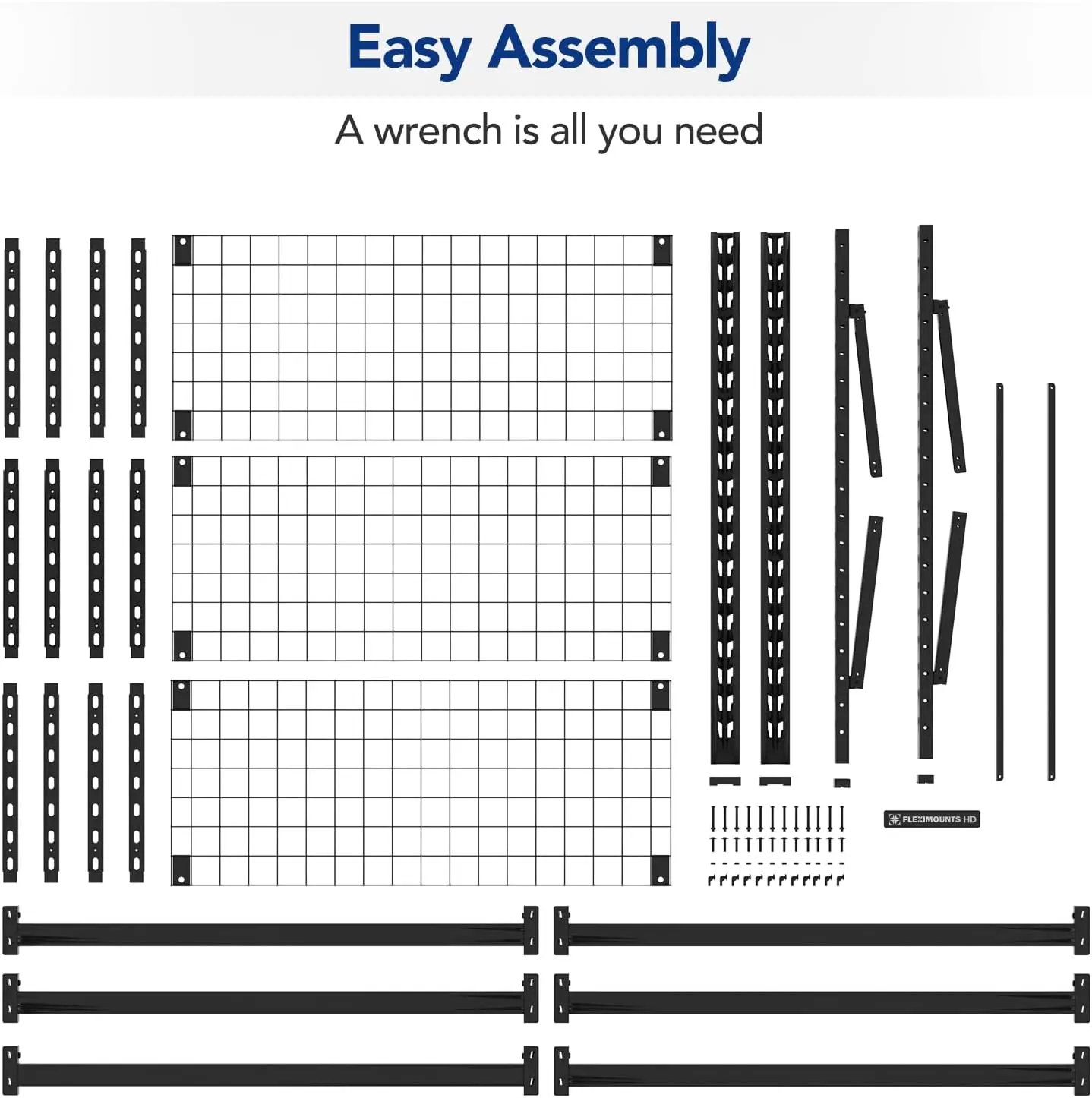 Estantería para garaje, estante ajustable resistente de 3 niveles, estante de almacenamiento con capacidad de peso de 4650 libras,