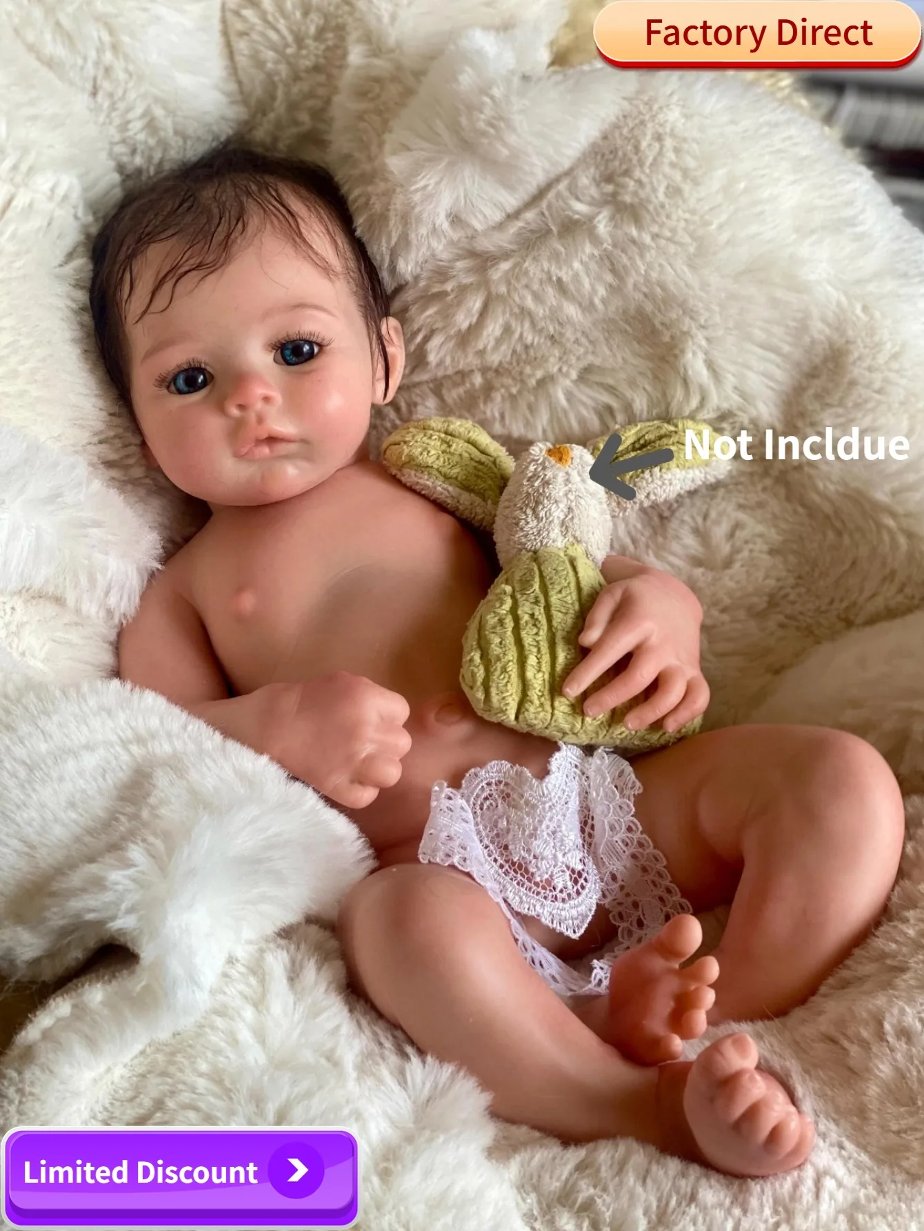 

18 Inch SIlicone Meadow Doll Girl Handmade Bebe Newborn Baby Doll Soft Touch Lifelike Bebe Doll