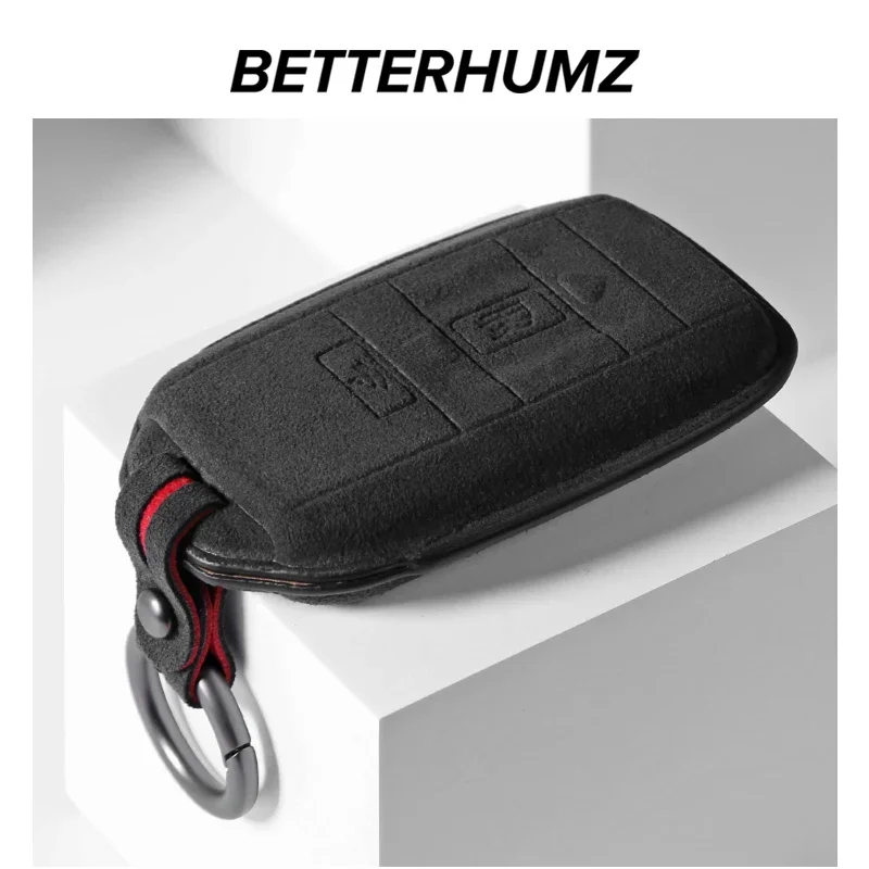 Betterhumz For Rolls Royce Phantom Wraith Cullinan Car Key Fob Case Cover KeyChains Car Accessories Alcantara