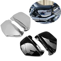 Motorcycle Battery Side Fairing Cover ABS Plastic For Honda Magna VF750 VF750C 1994-2004 Black Chrome Battery Guard Protector