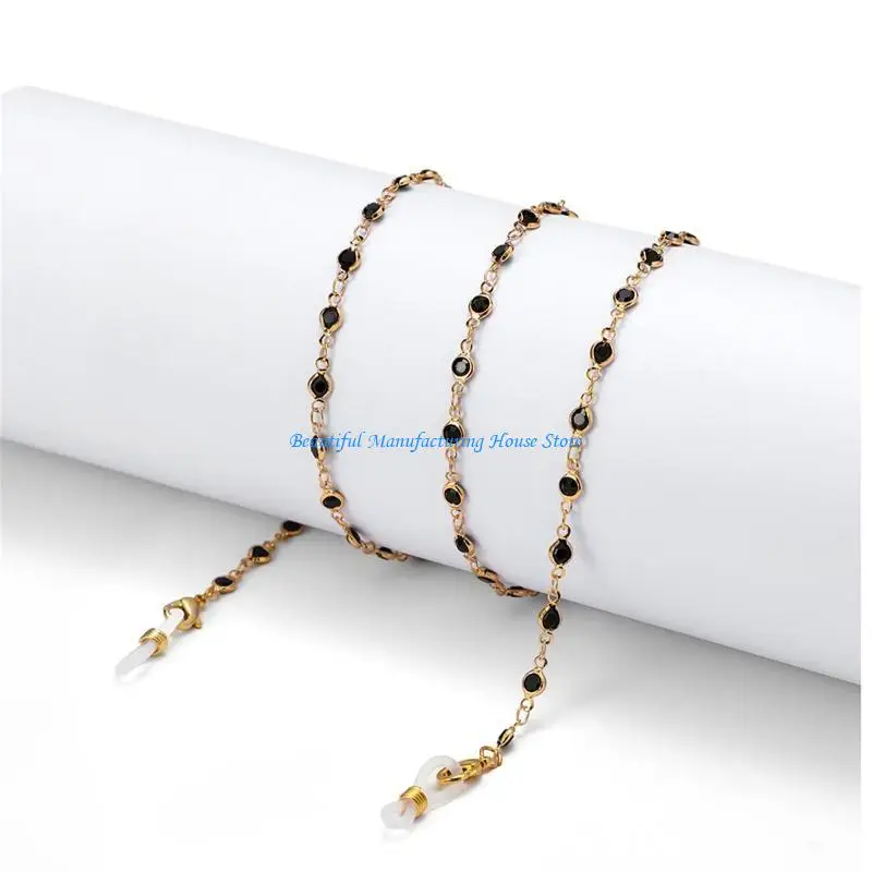 

E56A Fashion Glasses Cord Crystal Sunglasses Chain Gold Plated Eyeglass Chain Holders