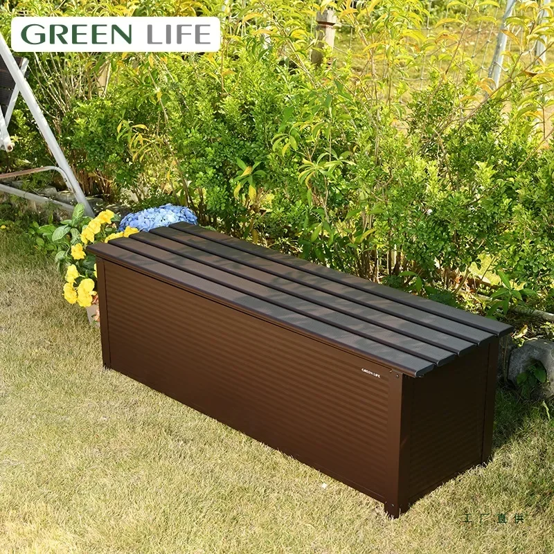 Outdoor Aluminum Alloy Short Storage Cabinet Rainproof Sunscreen Box for Balcony Courtyard Garden