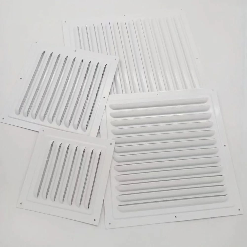 Louver Air Vent Grille Ventilation Cover Aluminum White Wall Grilles Duct  Heating Cooling & Vents Plate Insect Screen Cover