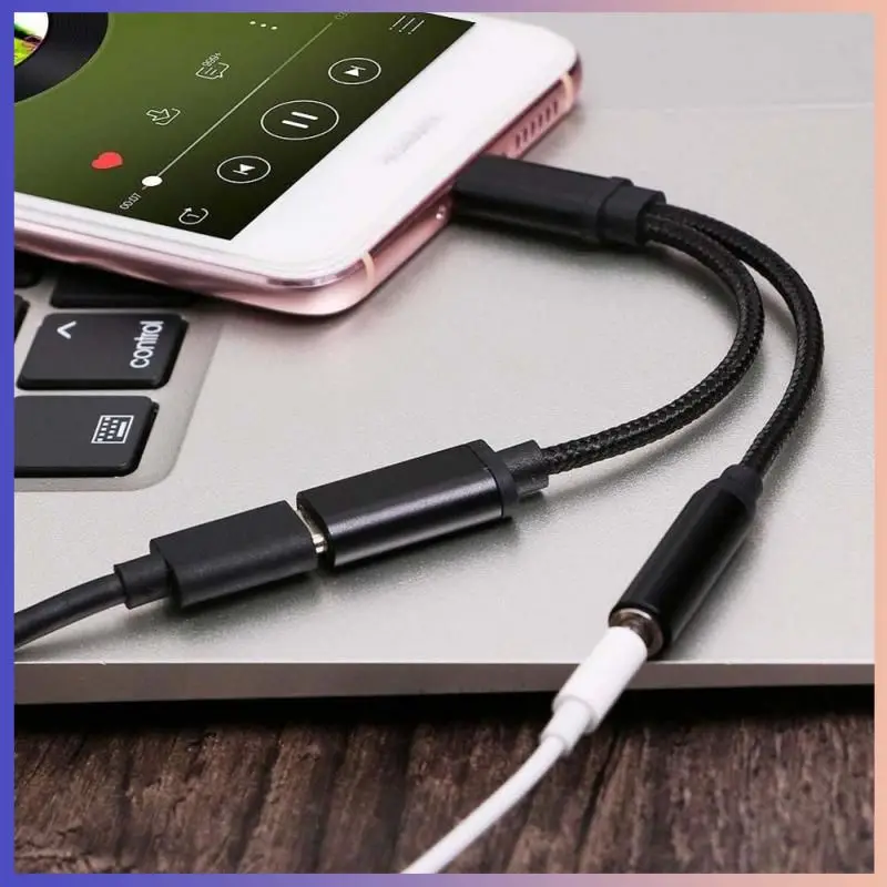 14 Styles USB-C To 3.5 AUX Audio Cable 2 In 1 USB Type C To 3.5mm Jack Audio Splitter USB C Headphone Cable Charging Adapter