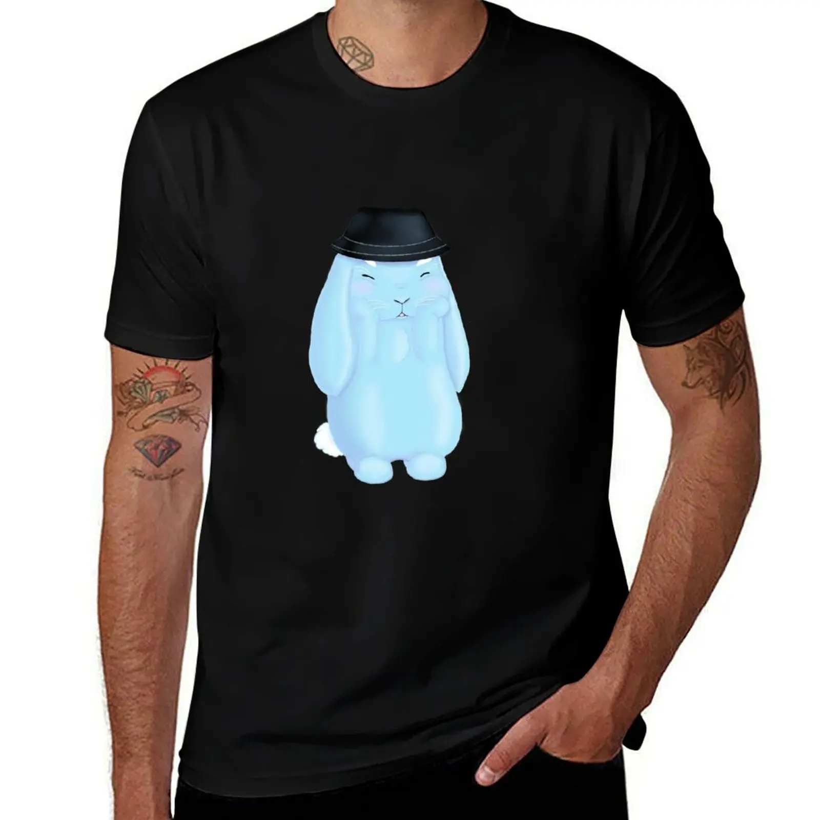 Bucket Hat Bunny (Cute Mascot) T-Shirt Quick Dry Sports Short Sleeve Tee T-Shirt