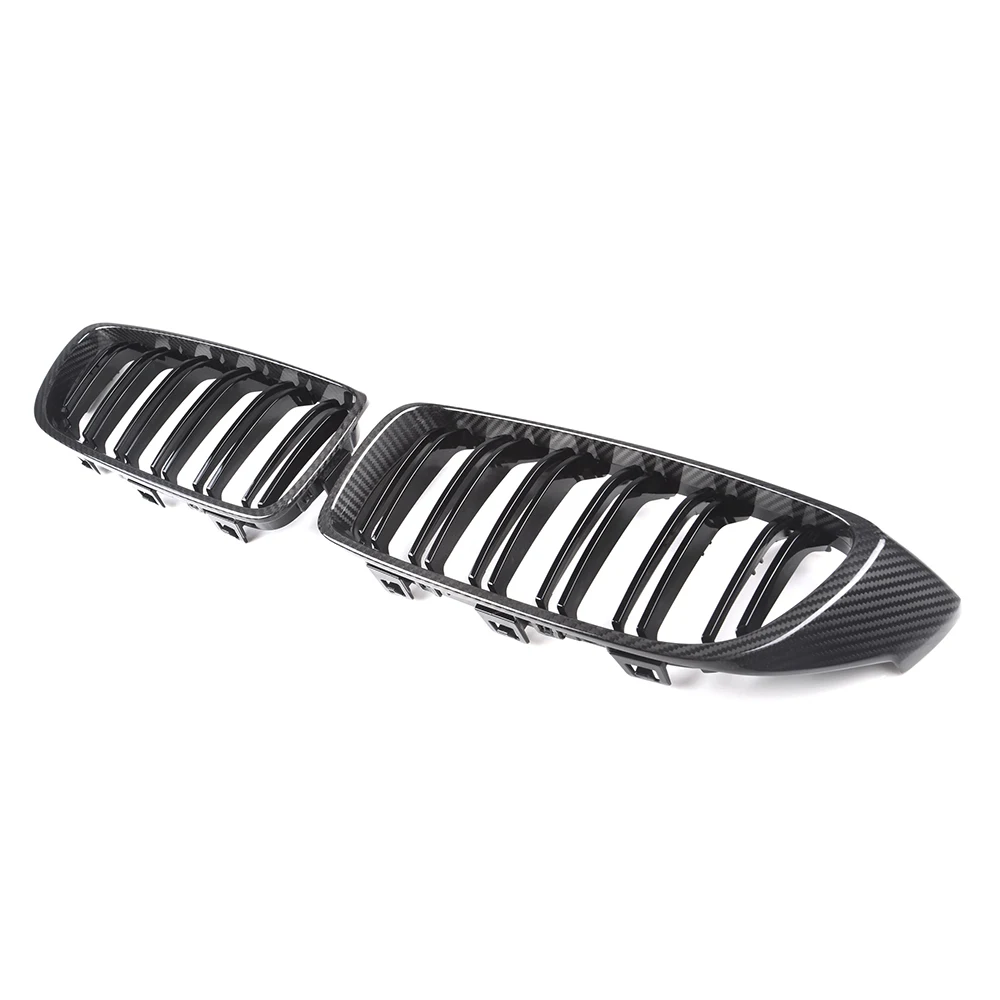 

Dry Carbon Fiber Grill Front Bumper Double Slat Kidney M Style Grille For 14-20 BMW 4 Series F32 F33 F36 F80 F82 435i 440i M3 M4