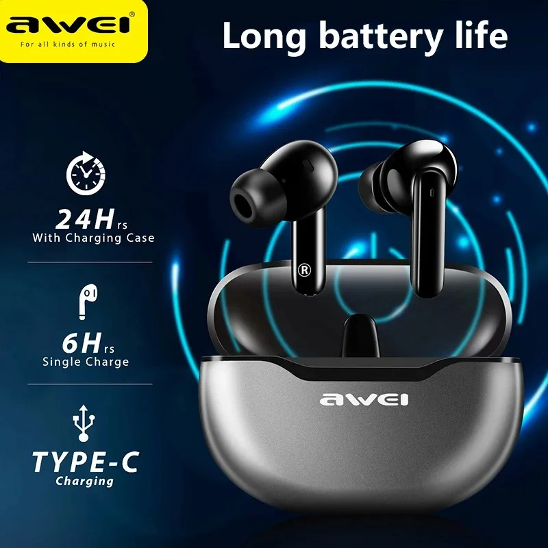 Awei S1 MAX Wireless Bluetooth 5.3 Earbuds наушники беспроводные Touch Control Headset With Mic Hifi Stereo Bluetooth Earphones