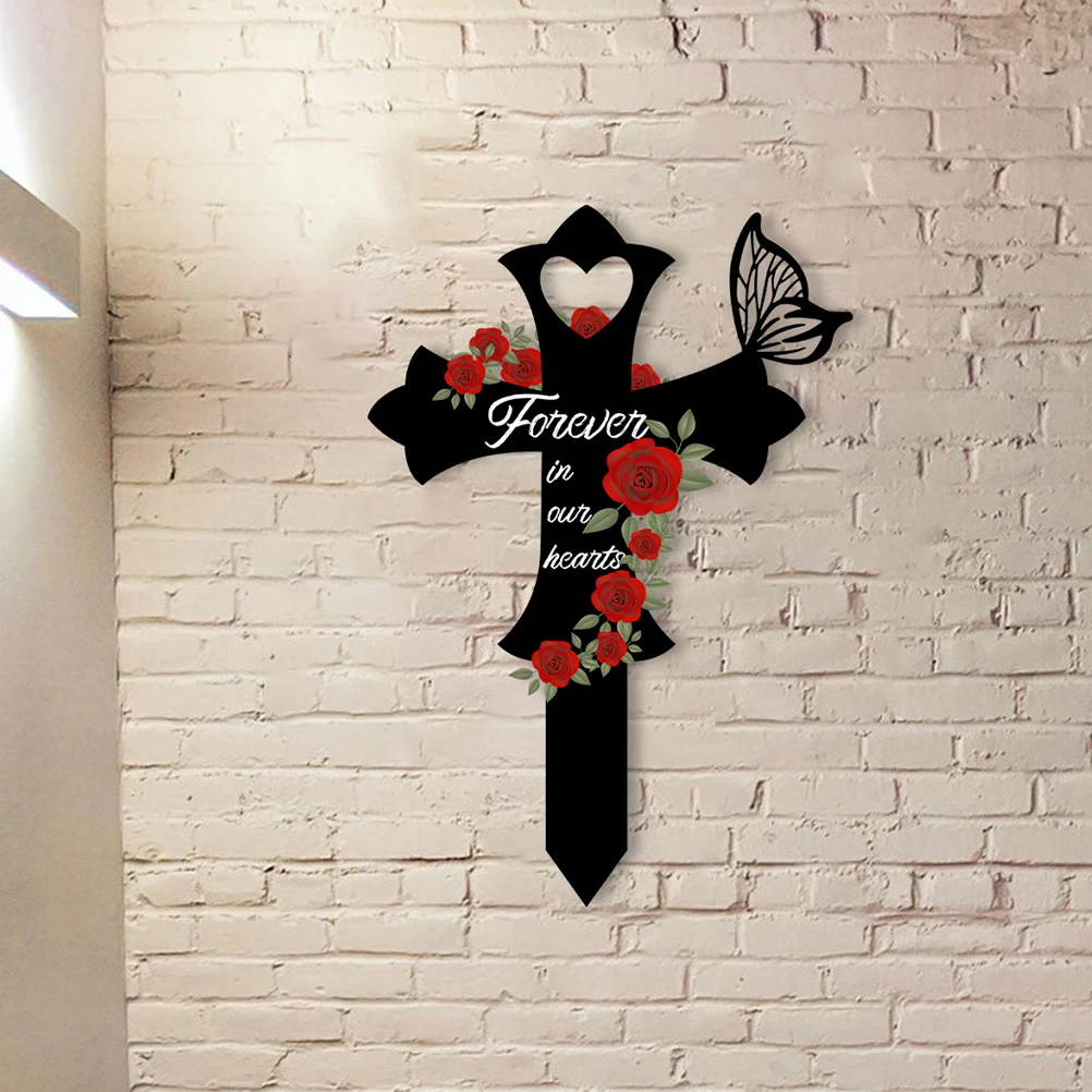 

Metal Cross Garden Grave Stake Memorial Marker Decorations Cemetery Graves Durable Easy Insertion Gardens Yards Lawns Cemeteries