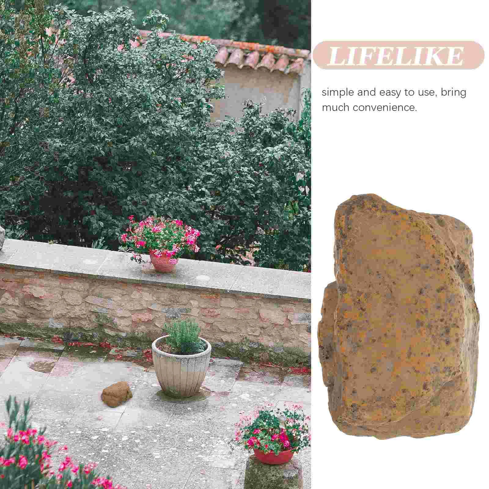 Cash Vault Simulated Stone Key Box Keychain Hider for Outdoor Garden Artificial