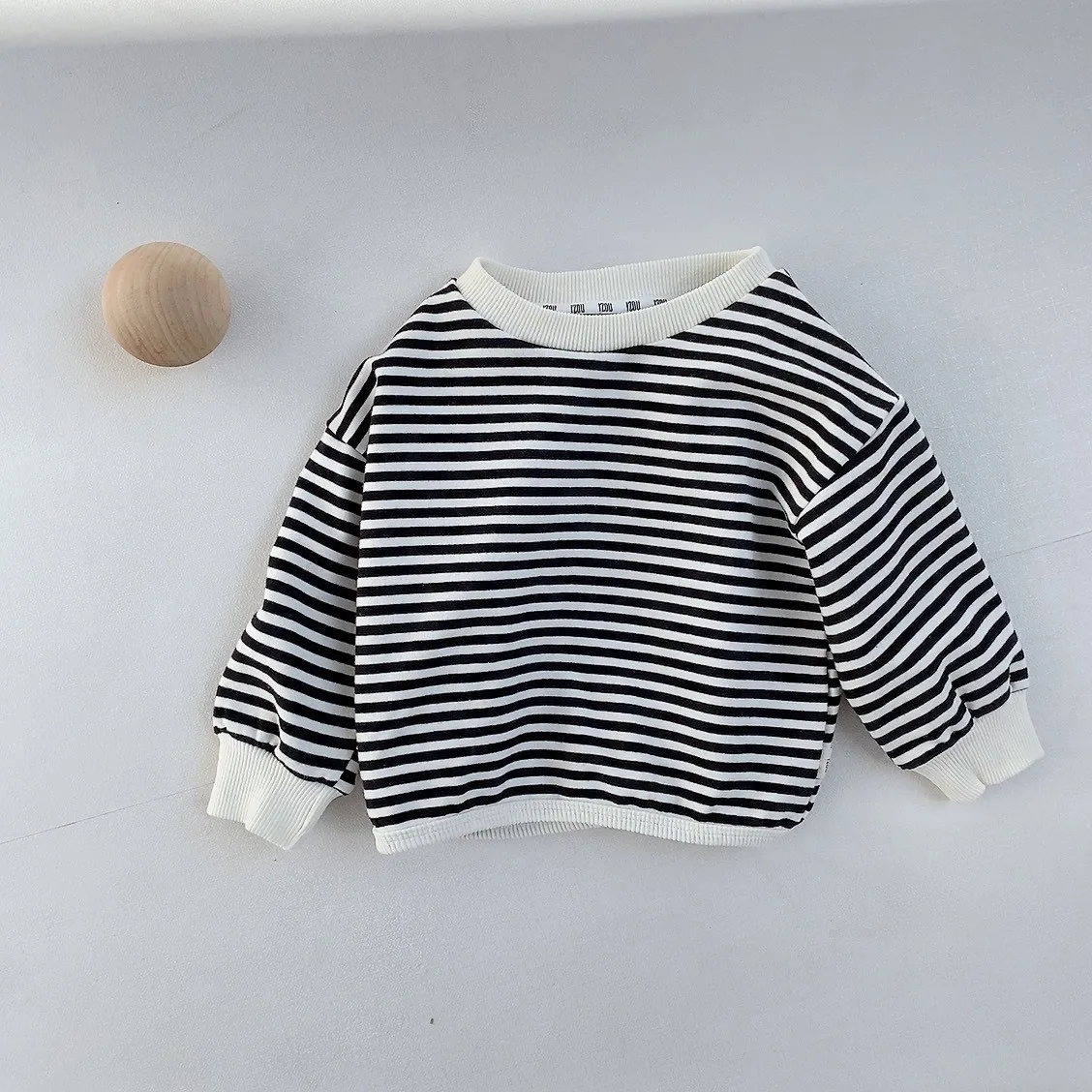 Spring New Baby Cotton Striped Long Sleeve T Shirt Casual Infant Pullover Boys Bottoming Shirts Baby Girl Tee Kids Sweatshirt