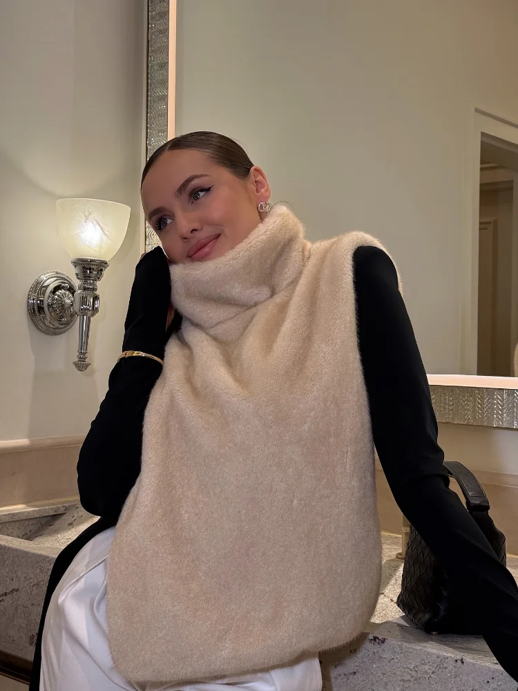 

Новый коричневый жилет из искусственного меха, женский повседневный свободный крой без рукавов, зимний теплый укороченный жилет, женская уличная куртка без рукавов, пальто