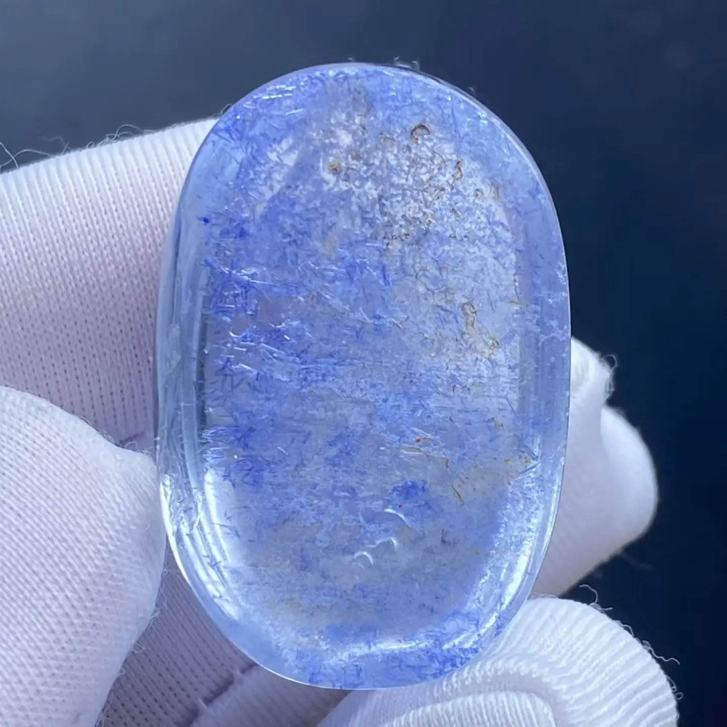 الطبيعية الأزرق Rutilated Dumortierite قلادة من الكوارتز 31*21*11 مللي متر واضح زهرة قلادة الذهب والمجوهرات AAAAAAA