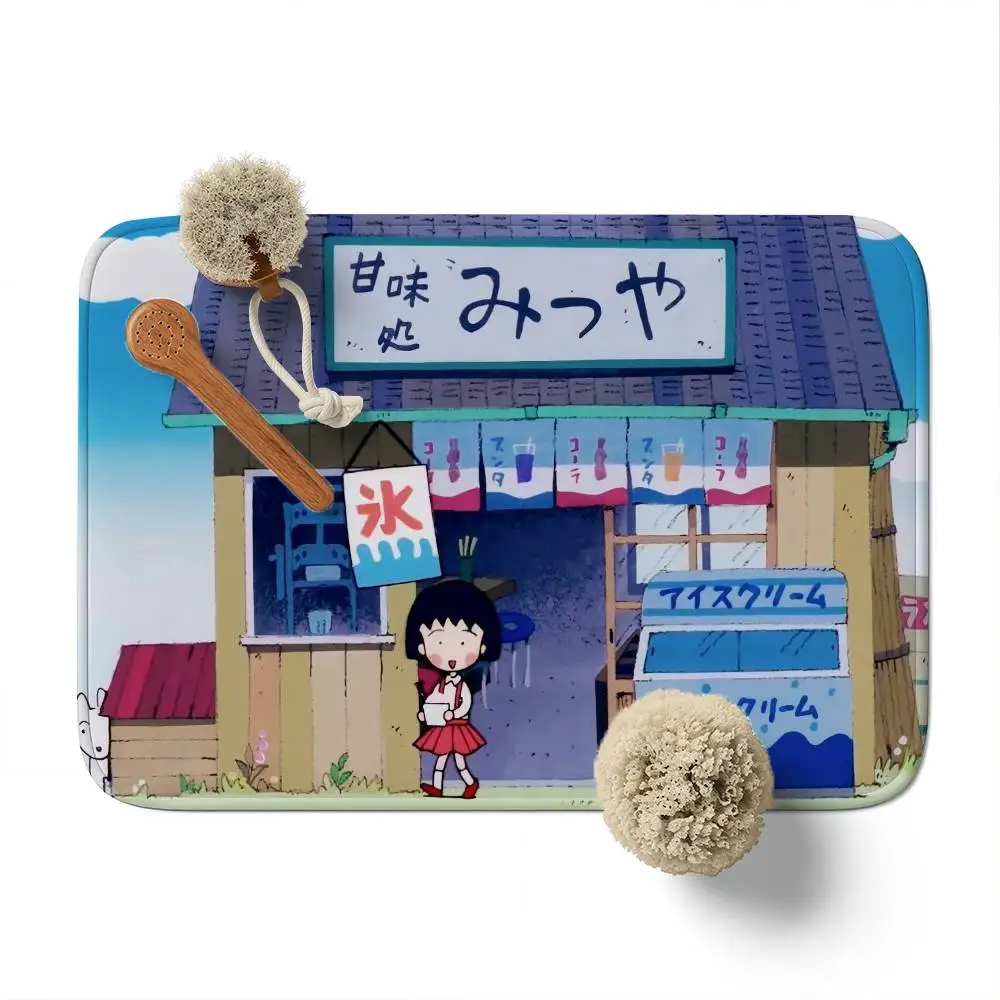 

Cartoon Chibi Maruko Chan Floor Mat Printed Large Carpets Room And Bedroom Carpets Bathroom Anti Slip Door MATS Small Carpets
