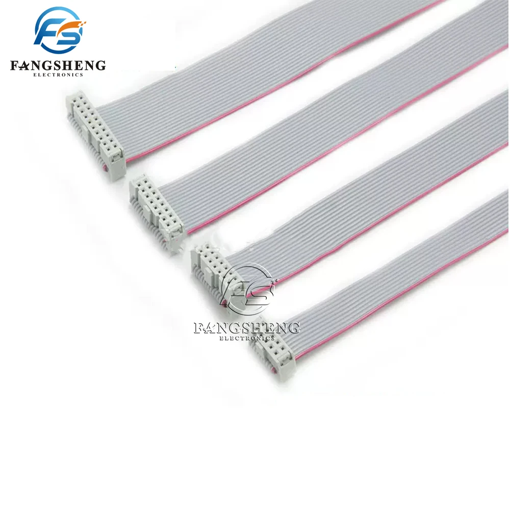 2.54mm Pitch DC3 IDC FC Female To Male 8/10/14/16/20/26/30/34/40/50/64 Pin Connector Flat Ribbon Data Cable Length10CM 20CM 30CM