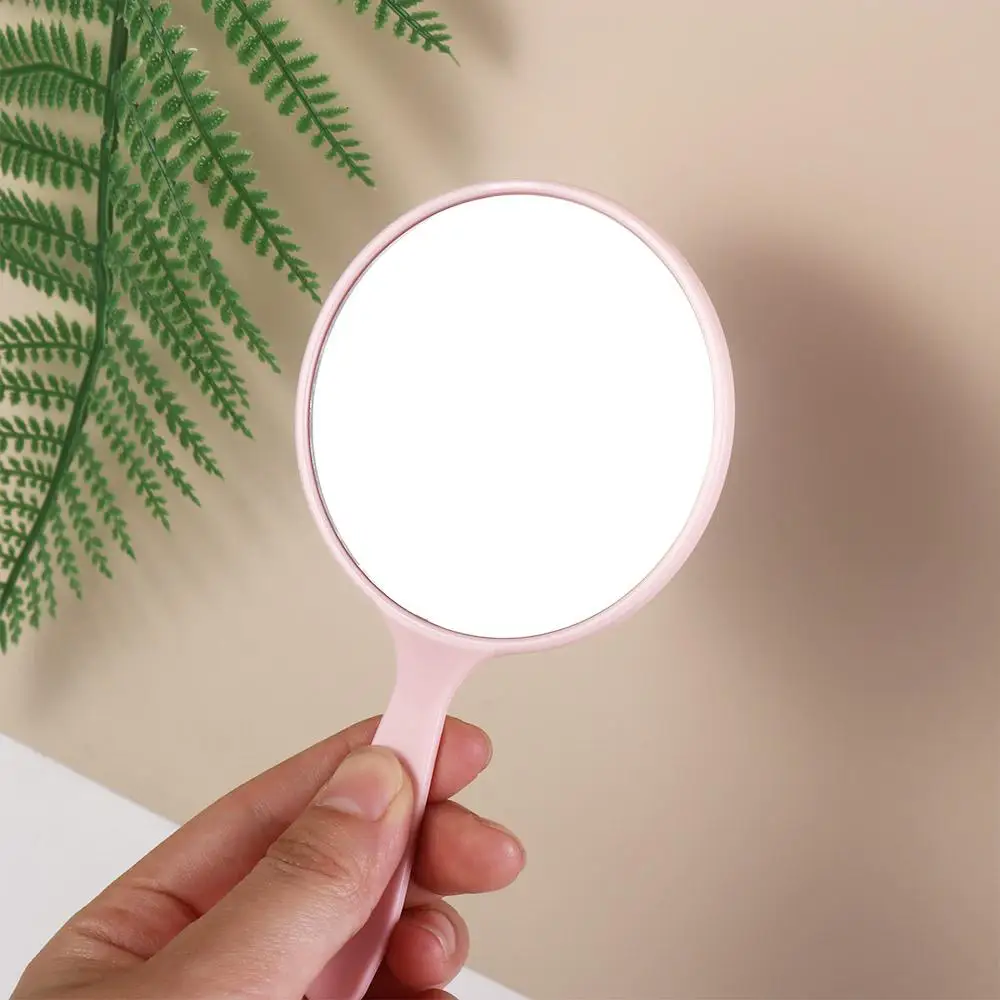 Fashion DIY Makeup Mirror Small With Handle Round Handheld Mirror Handheld Anti-fall Portable Mirror Home