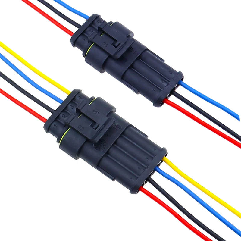 1set AMP 1P 2P 3P 4P 5P 6P Way Waterproof Electrical Auto Connector Male Female Plug with Wire Cable harness for Car Motorcycle