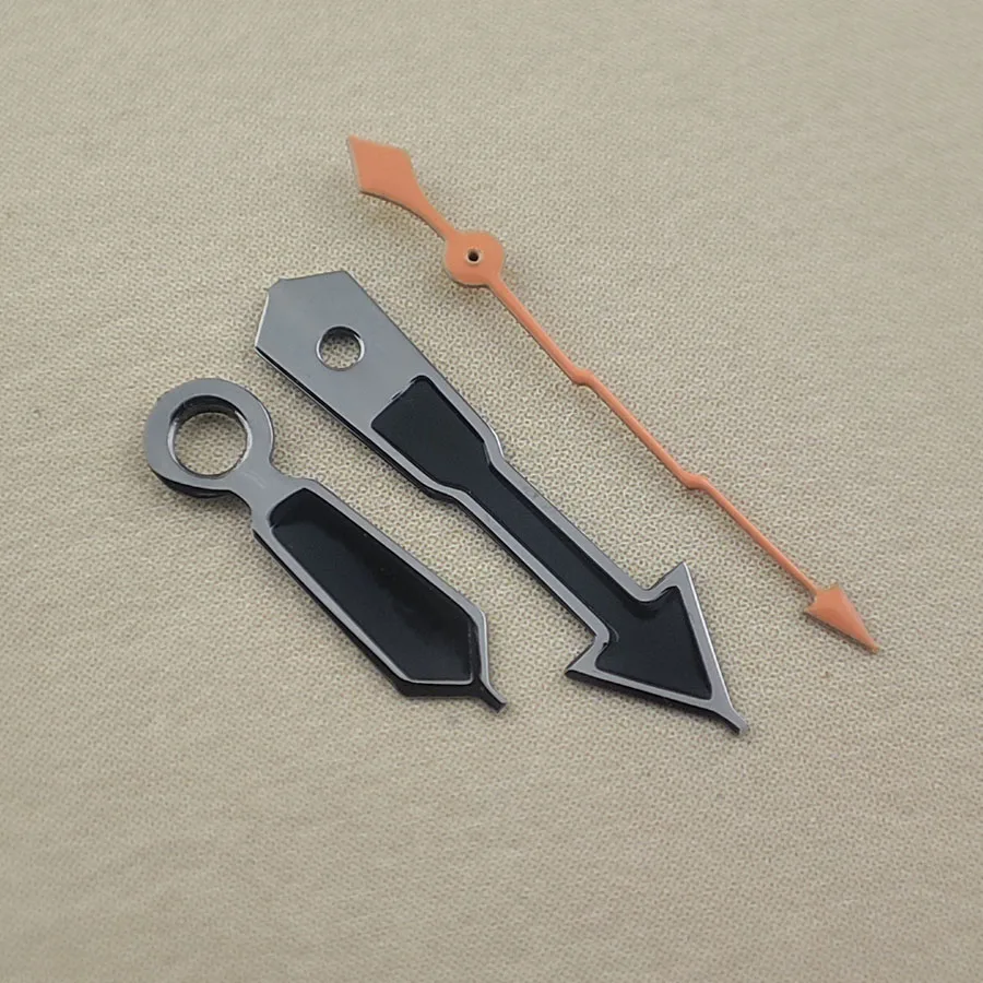 ملحق ساعة مستعمل ، مؤشر لـ NH35 ، NH36 ، أسود بالكامل ، بدون برق مضيء ، حركة 4R ، 7S