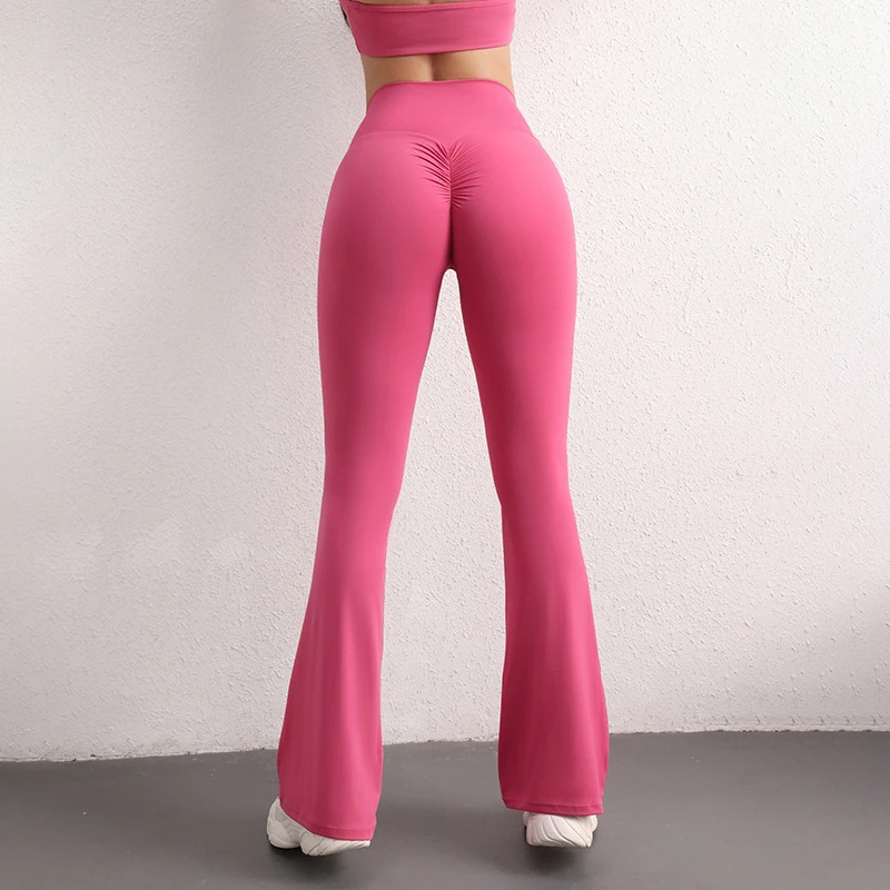 Leggings da Palestra a Gamba Larga ad Asciugatura Rapida da Donna, Sexy con Effetto Scrunch Butt, Pantaloni Yoga Donna 2026, Leggings Modellanti di Alta Gamma per Pilates e Allenamento