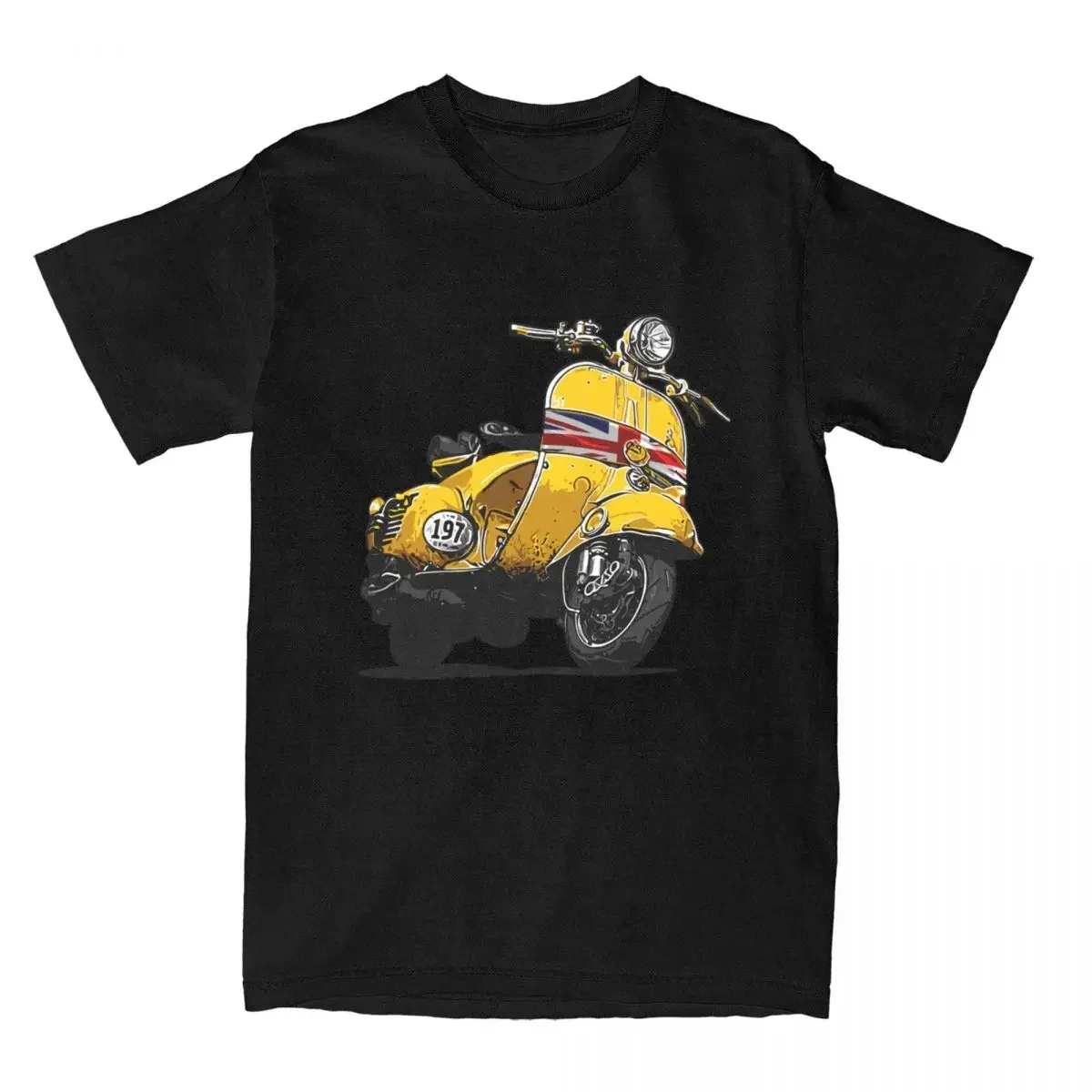 Vespa Scooter Biker Shirt for Men harajuku graphic t shirts Apparel Novelty Tees TShirts Pure Cotton Plus Size Clothes oversized