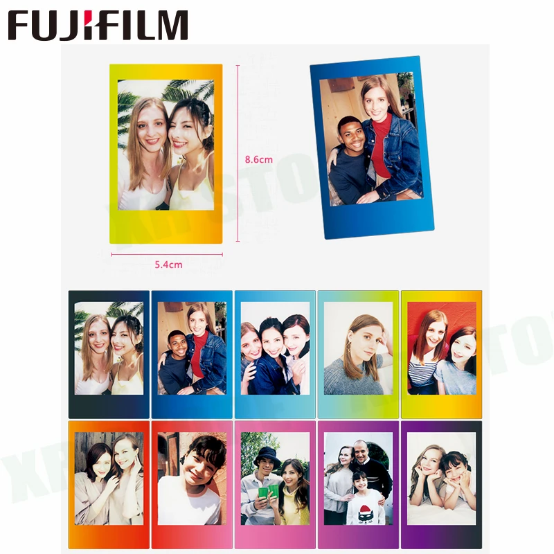 فوجي فيلم-فوجي فوجي فيلم Instax فيلم صغير ، فيلم حافة بيضاء ، كارتون ماكرون قوس قزح ، 11 ، 9 ، 8 ، 10 - 50 ورقة