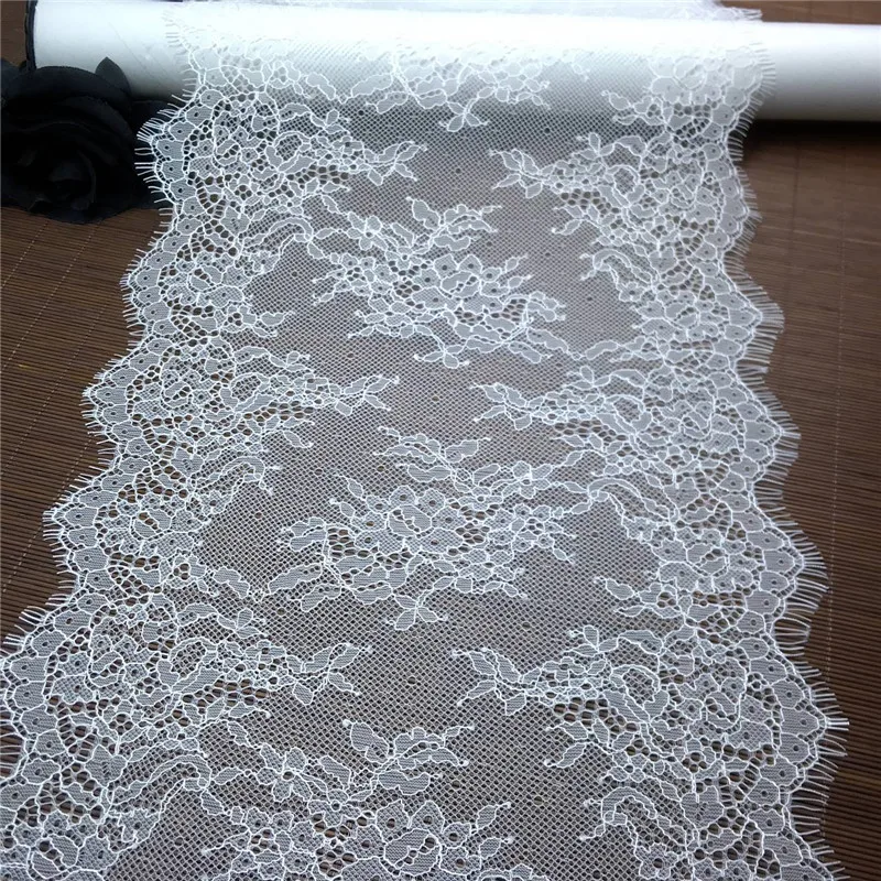 (3M/Peice) High Quality Chantilly Lace Trimming Wedding Lace Trims French Lace Fabric Eyelash Lace For Needle work