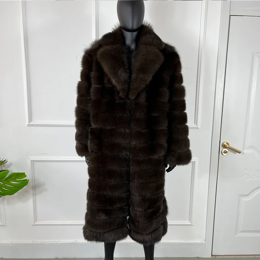 

Real Fur Coats Natural Fox Fur Jackets Mid-Length Warm Winter Men's Fur Coat Best Selling Genuine Fox Fur