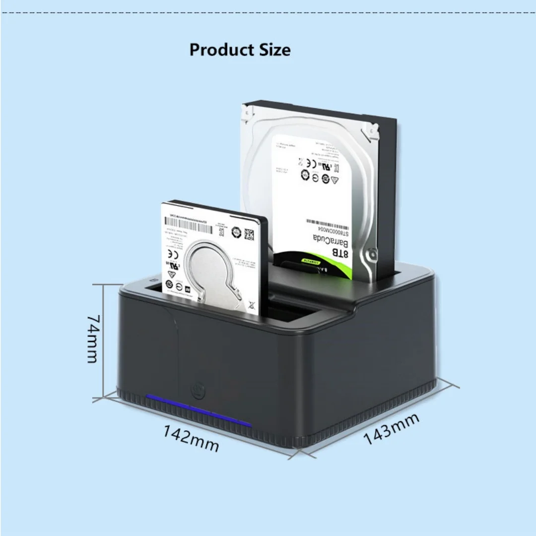 Estação de acoplamento de disco rígido USB 3.0 para gabinete SATA HDD e SSD de 2,5/3,5 polegadas - Estação de acoplamento HDD