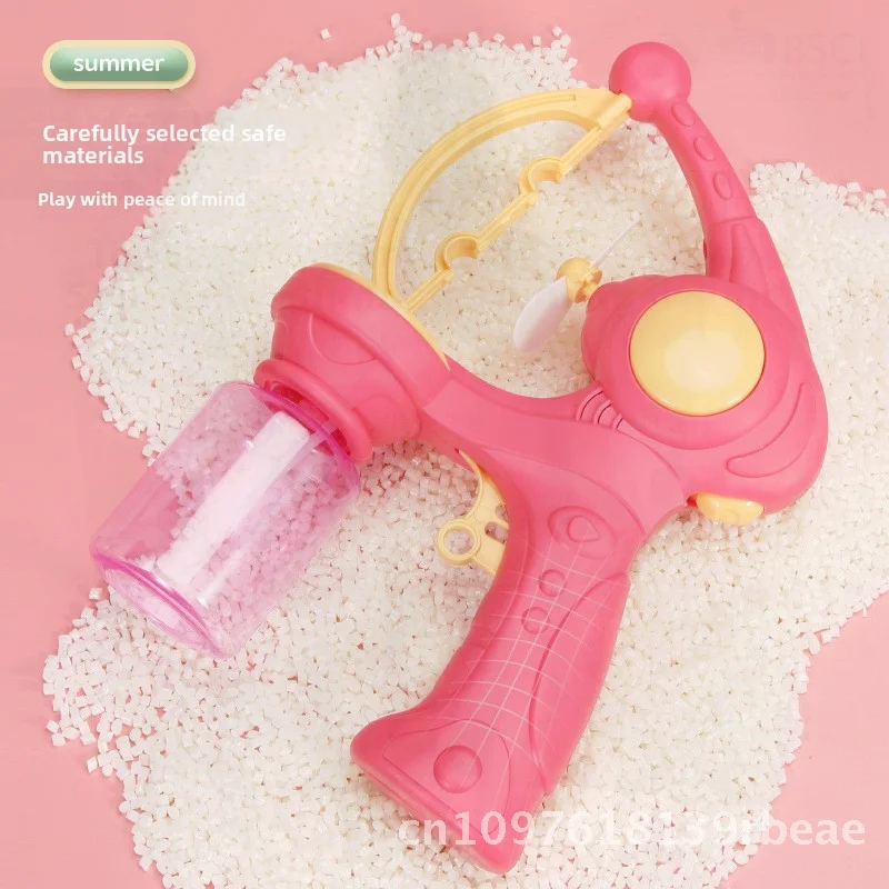 مسدس الفقاعات الكهربائية - آلة نفخ الفقاعات الأوتوماتيكية بمروحة مسامية لمشاهير الإنترنت للأطفال في الهواء الطلق لعبة الحديقة صندوق ألوان بلاستيكي #1