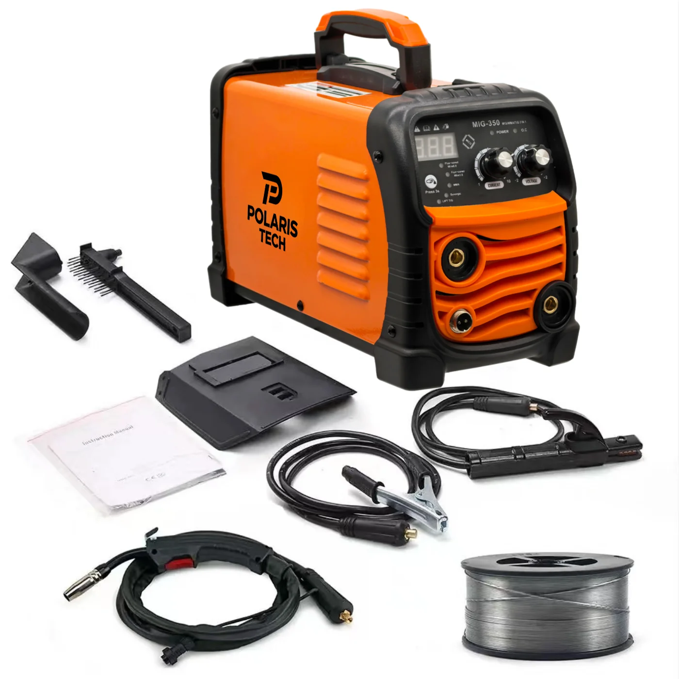 MIG 350 220V Welding Machine Small Size Welder Mig No Gas Welding Machine Multi-Function Portable Inverter Steel Welder