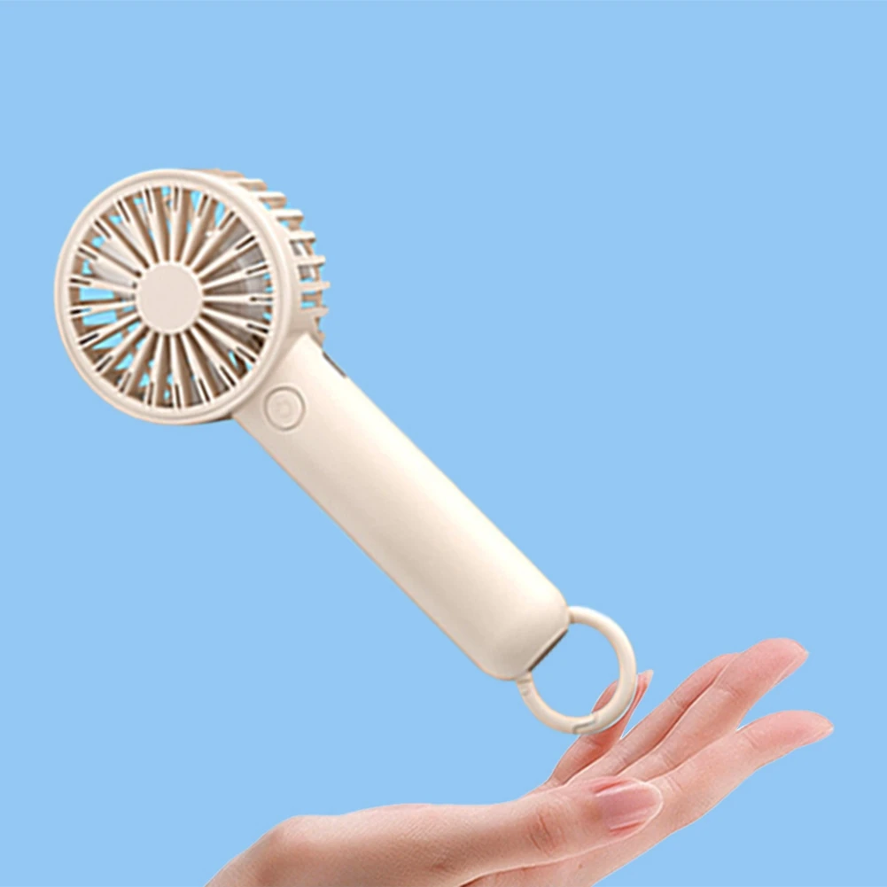 USB Handheld Mini Fan Portable Multifunction 3 Speed Type C Rechargeable Fans with Carabiner for Outdoor Travel B