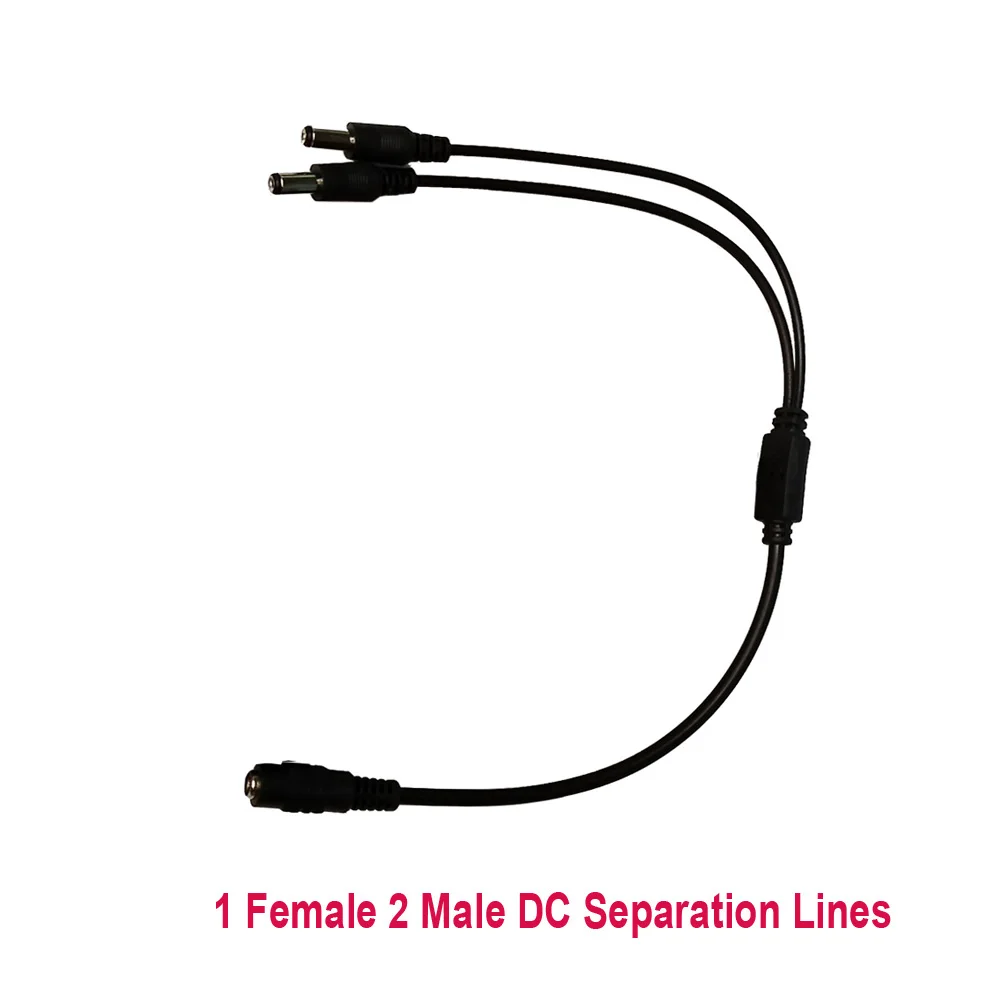 DC Power Y Splitter Adapter 5.5mmx2.1mm 1 Female to 2/4 Male Wire Plug for Security CCTV Camera Router LED Modem